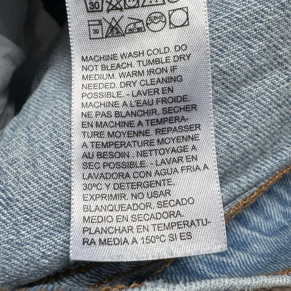 Levis Wedgie Straight Jeans Womens 29x29 Light Wash Blue High Rise Button Fly - Picture 5 of 10
